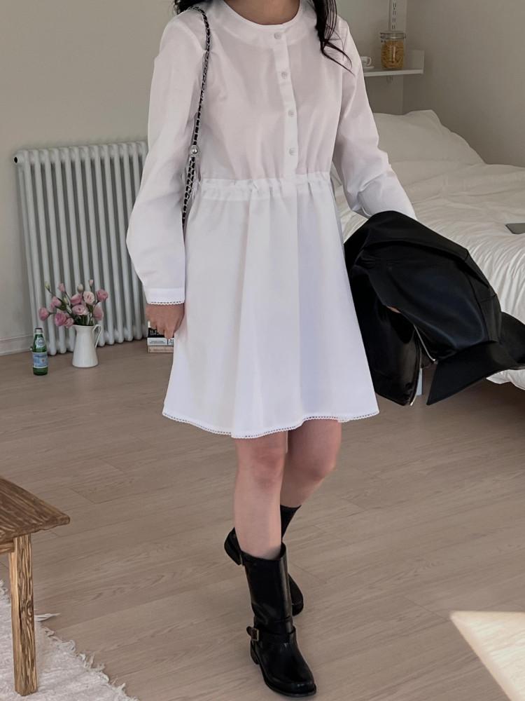 다인 셔링 코튼 봄 원피스