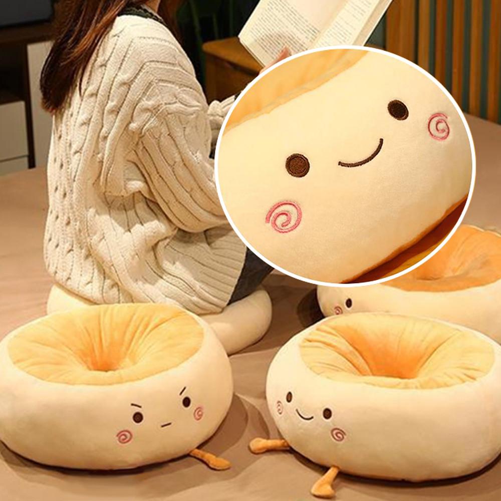 식빵방석쿠션 학생 사무실 귀여운 원형 책상 등받이 겸용 캐릭터방석