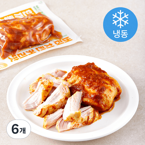 한끼통살 버터 치킨 커리맛 닭가슴살 (냉동), 100g, 6개