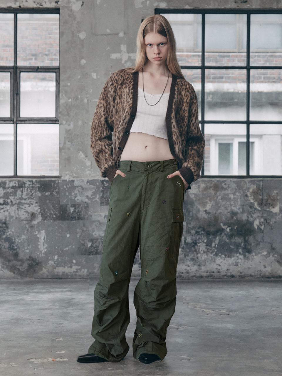 FLOWER MILITARY CARGO PANTS KHAKI