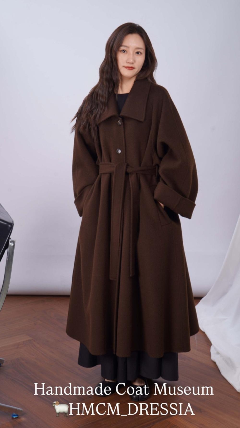 DRESSIA  프리미엄 지아이 코튼 울 핸드메이드 코트