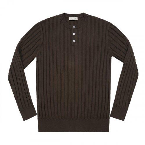 Reverse Henly neck Knit (Brown)