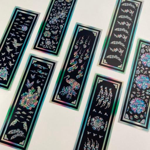 [빛나는 녹] 자개장스티커 큰버전 펄 방수스티커 14종