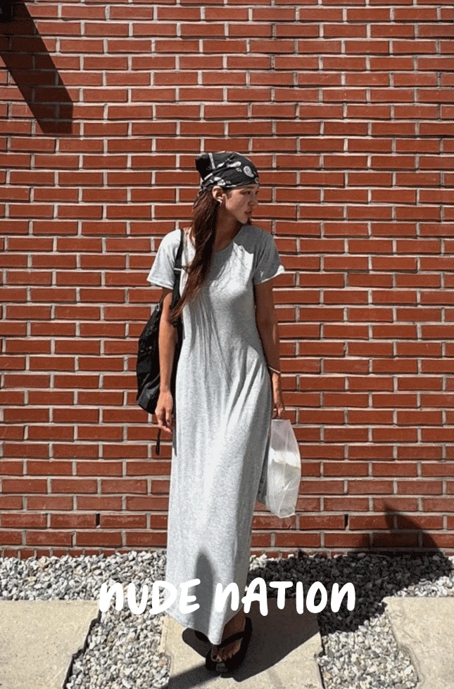 [당일발송] [ MOORE MADE ] 누드네이션 하일 롱 원피스