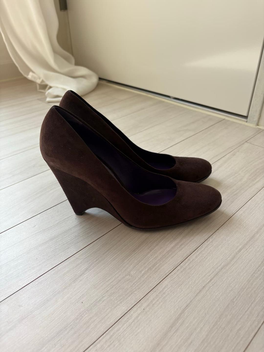 Miu Miu Suede Wedge Heel | 후루츠패밀리