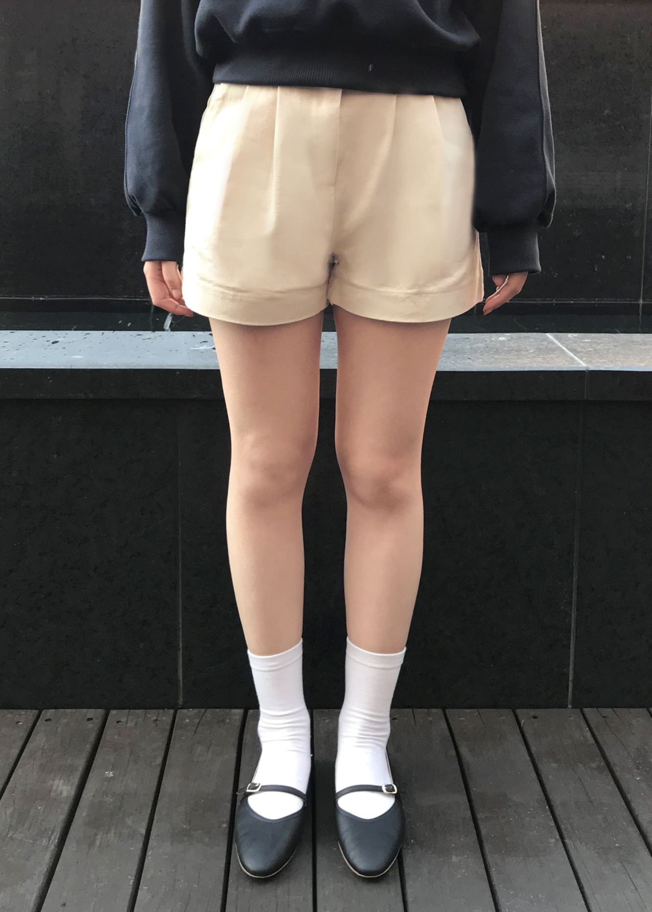 로즈 3부 핀턱 팬츠 (4color)