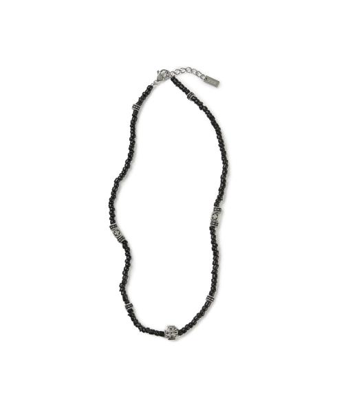 CROSS BEADS NECKLACE (BLACK)