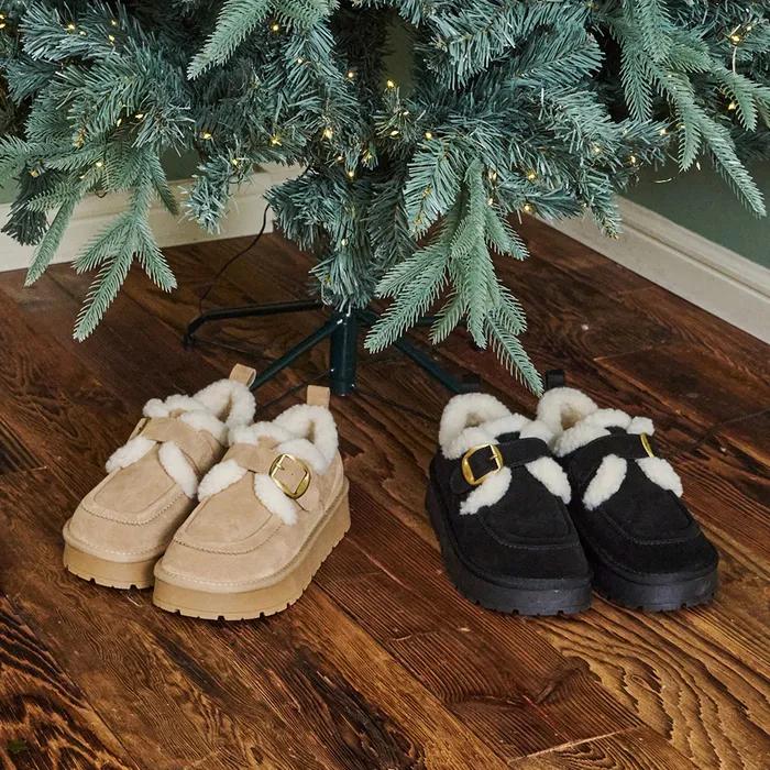 [25winter][천연소가죽] 메리제인 퍼 로퍼 EBAL157763