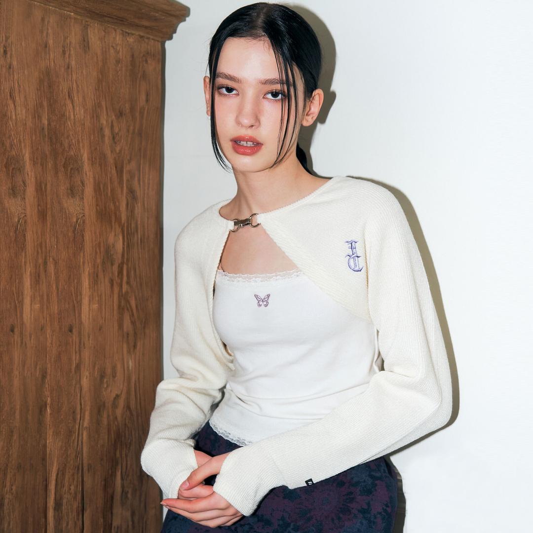 [NF] N.A.V BUCKLE BOLERO CARDIGAN (IVORY)_F22ZA924