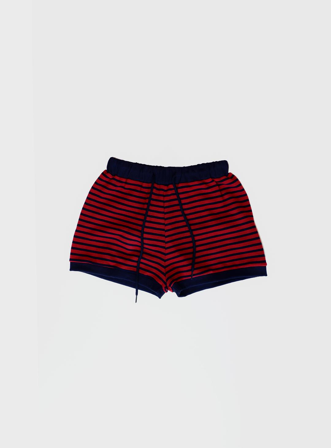 Puppy Stripe Short Pants, Red (3c)