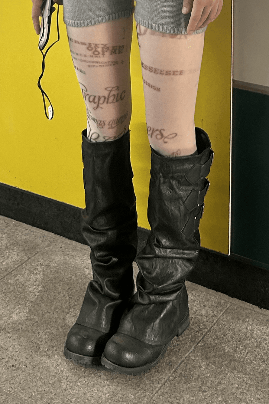 buckle wide boots (2 type)