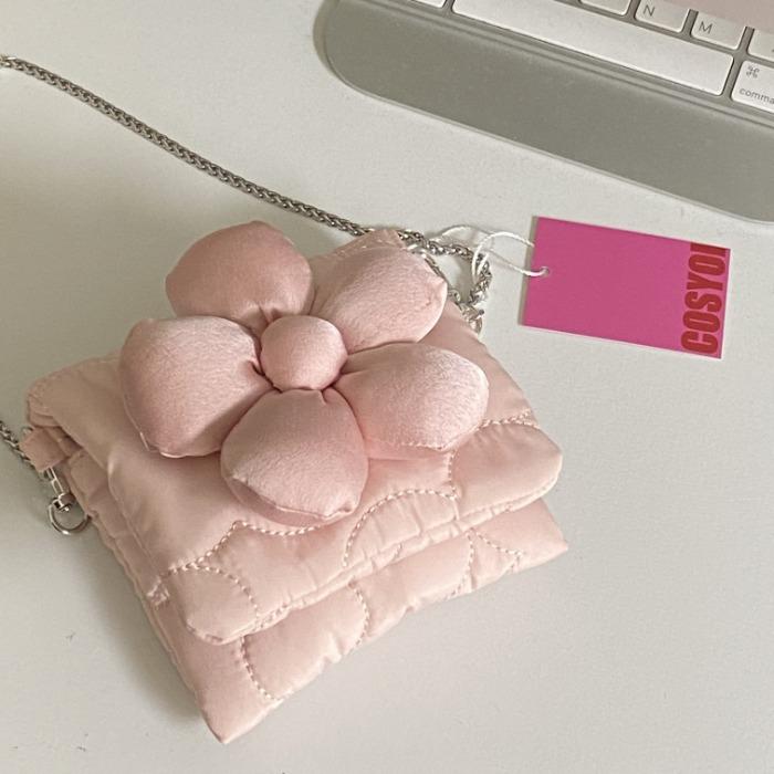 FLOWER PADDED BAG ( ROSE PINK )
