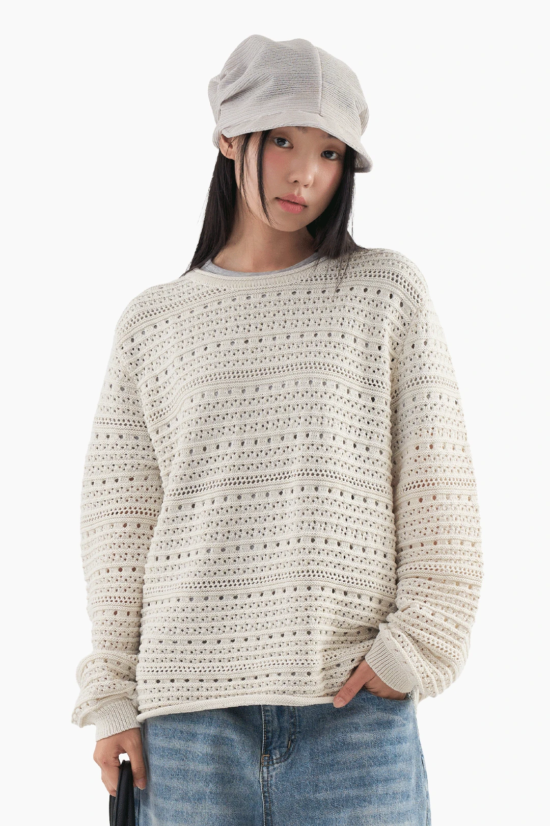 피노키오 펀칭 니트