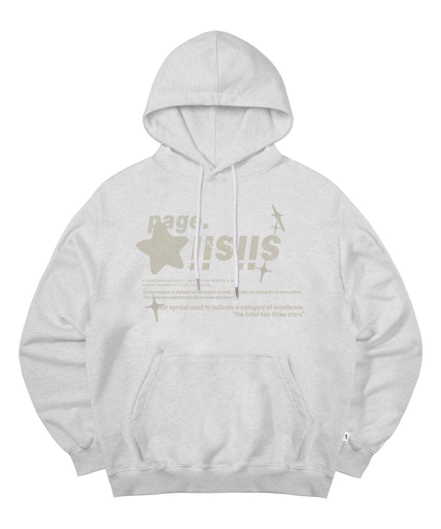 크림 크롬 시시 스타즈 프린트 후드티 화이트 멜란지