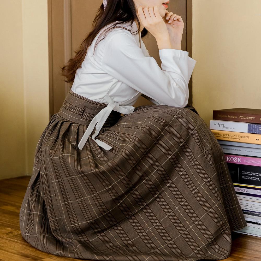 글렌 체크 허리치마 생활한복 다래원한복