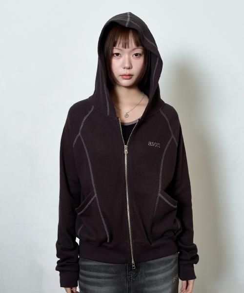 BUNNY TRAINING HOOD ZIP-UP / CHARCOAL