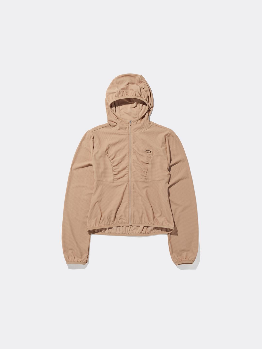 미스치프 HOODED WAFFLE ZIP-UP-BEIGE