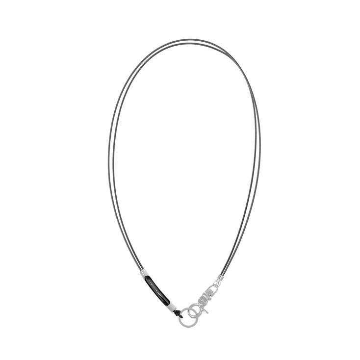 tiny 3way leather necklace (metal gray)
