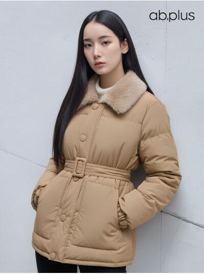 [ab.plus] 퍼카라 벨트SET 포인트 패딩 점퍼 (LSA1MU32A)