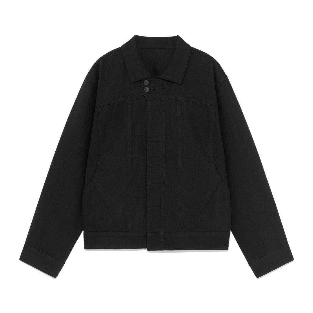 TCM double-button trucker jacket (black)