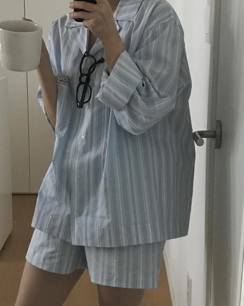 코튼 프리미엄 파자마 세트 - 3color