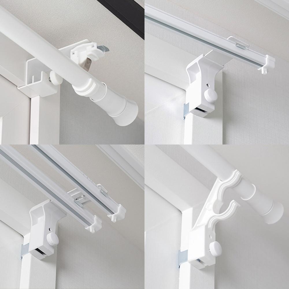 안뚫어고리 못없이 커튼봉 무타공 블라인드 커튼 레일 이중 브라켓 압축봉 암막 설치 달기 : 생활백서 상점