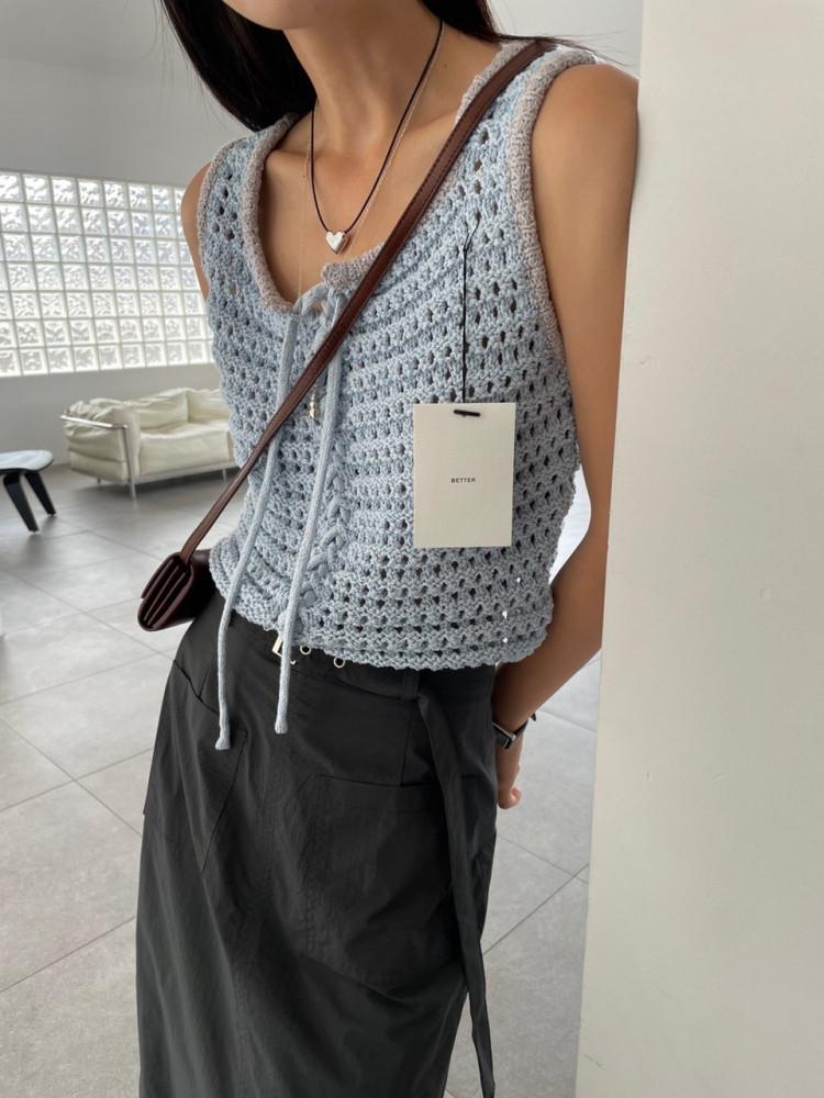 아일렛 니트 나시