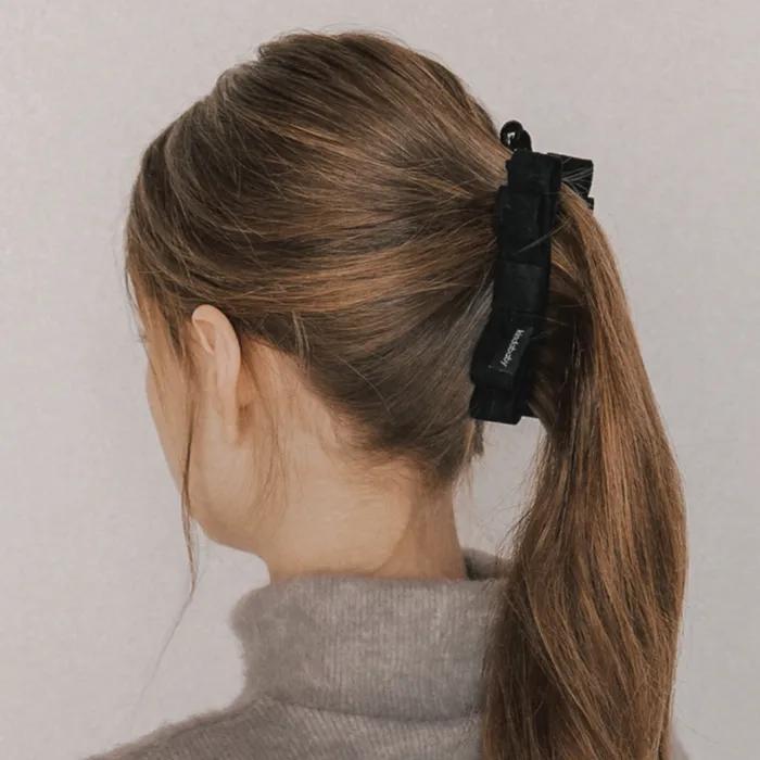 romantic suede banana clip