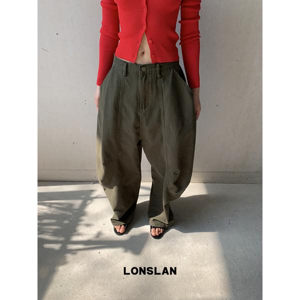 LONSLAN Cowboy Legs Wide Radish Pants
