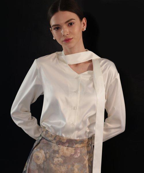 [콜린 실크 타이 블라우스] Colleen Silk Tie Blouse