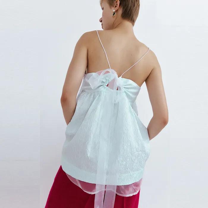 Apron Tulle Bustier_Mist Sky Blue