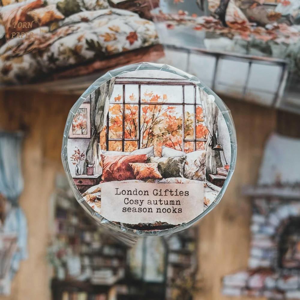 London Gifties 마스킹 테이프 Cosy autumn season nooks 3D Gloss Kiss Cut PET 10m LG 379(cut)