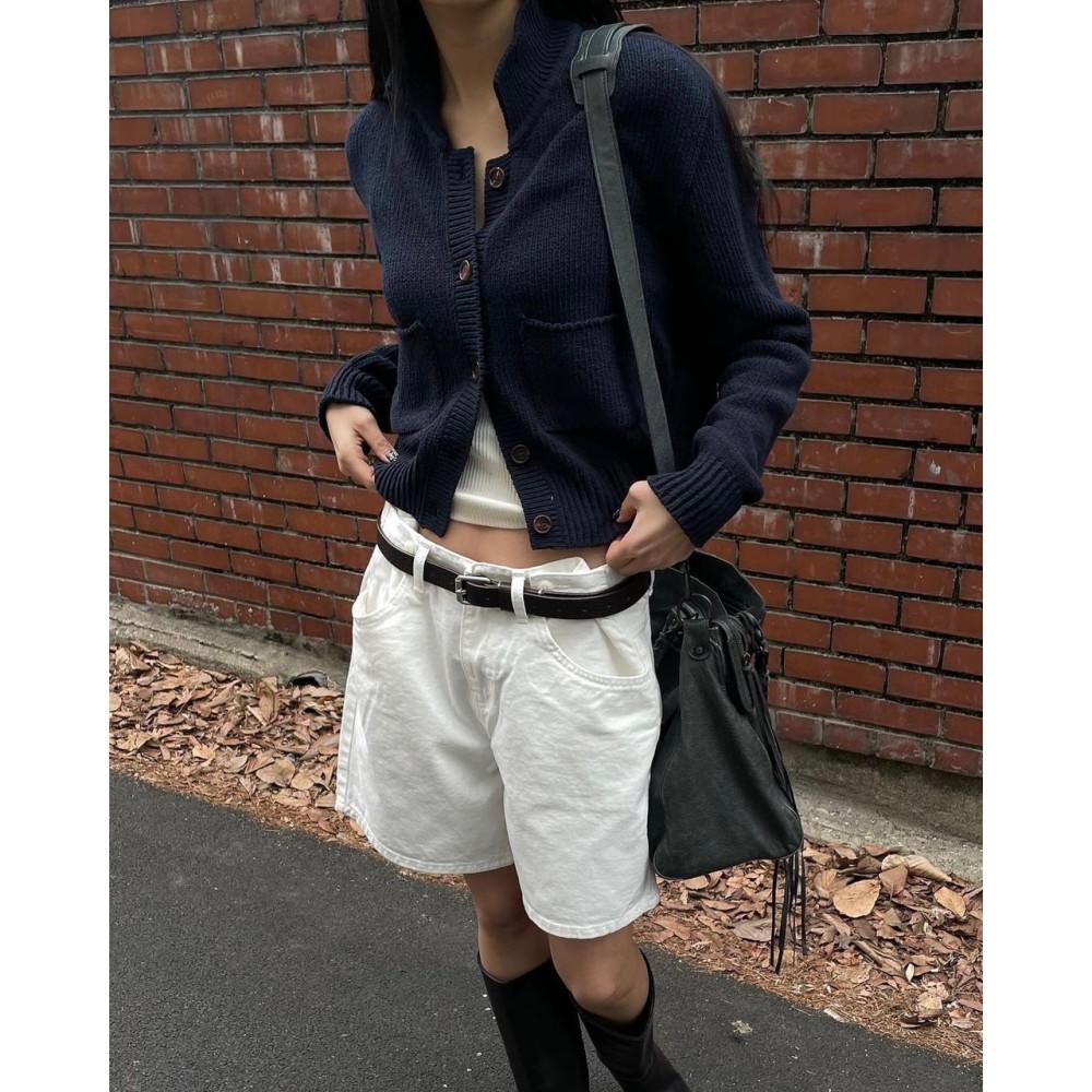 bib 바질인보틀 너트 데님 반바지 4부 코튼 하프 비조 pt (2colors)