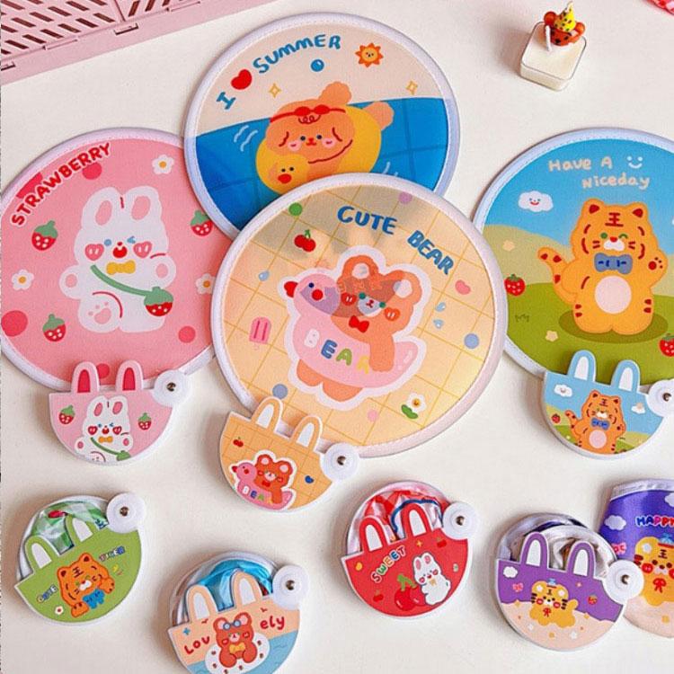 [1+1+1+1]파우치까지 모두챙겨주는 귀염귀염 원터치부채4개SET