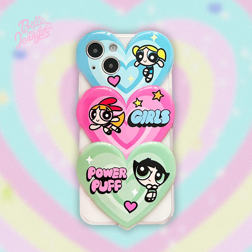 파워퍼프걸 하트빔 케이스 블로섬 버블 버터컵 y2k 하이틴 키치 아이폰 14 프로 맥스