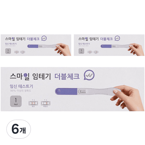 스마일 더블체크 임신테스트기, 1개입, 6개