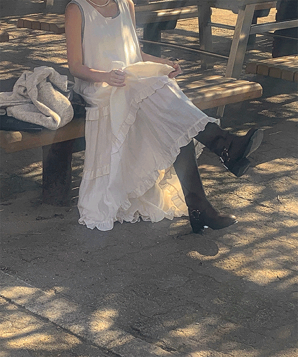 샤흐 프릴 캉캉 롱원피스 (cream)