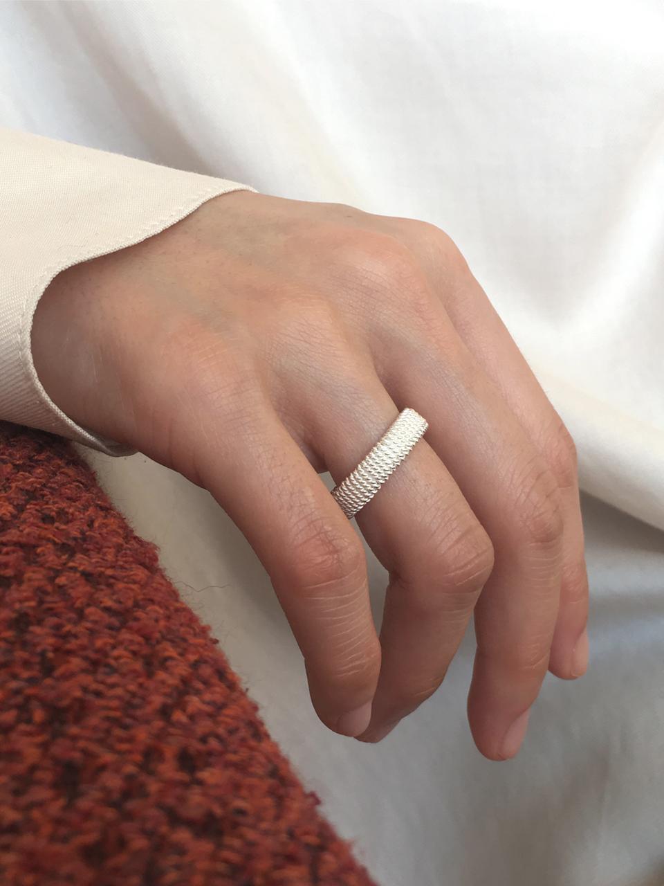 twine ring silver