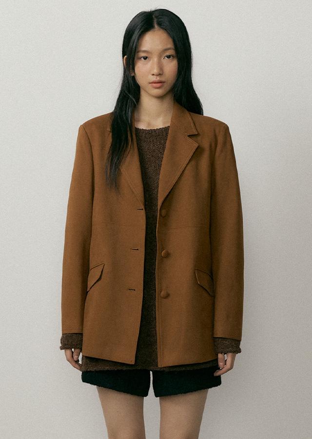 suede single jacket-brown