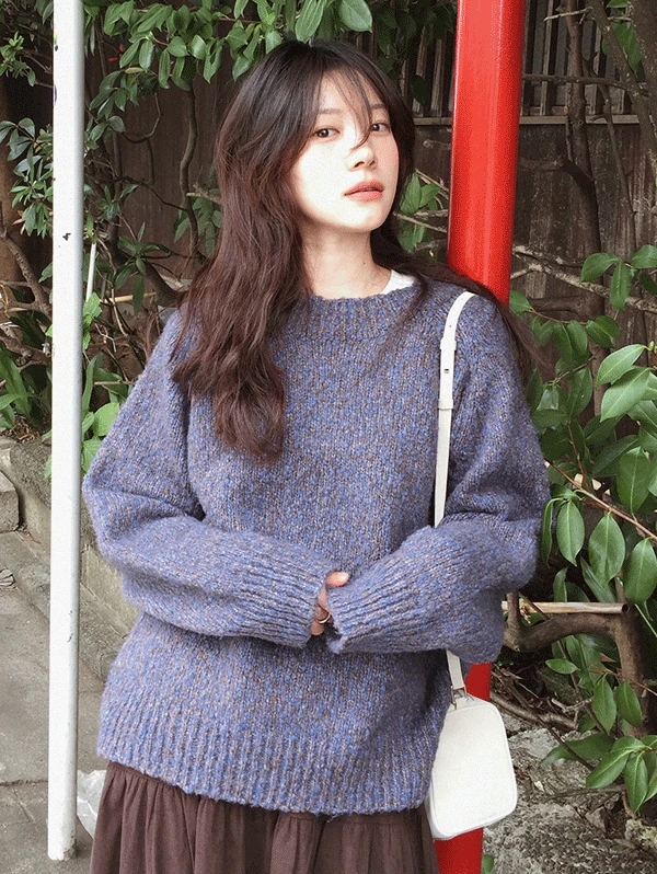 ONLYSLOW. 브리치즈 여리핏 톤믹스니트 - 3 color