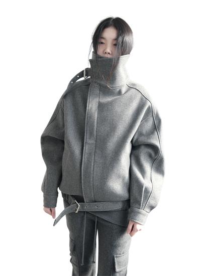 벨트 블루종 코트 점퍼 (2c)