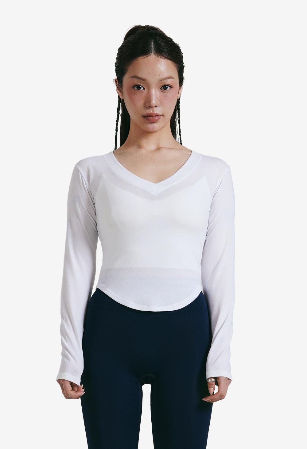 컴피 슬림 브이넥 롱슬리브 (4colors)