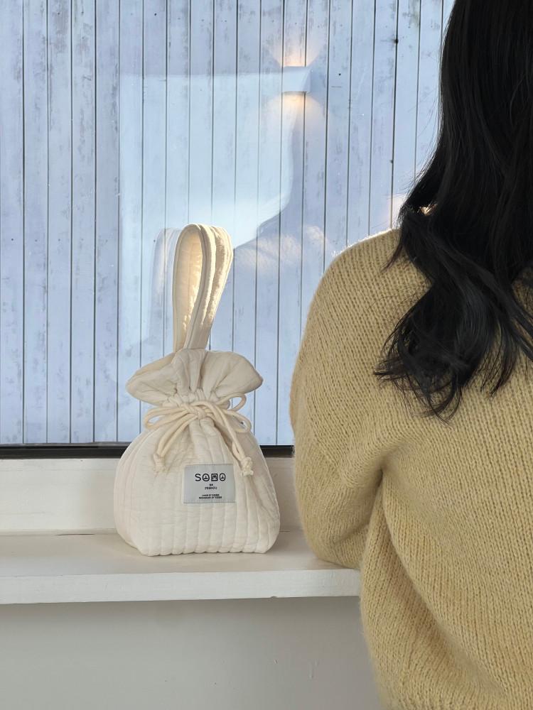 누빔 복조리백(String mini bag) 소박한 데일리 토트백