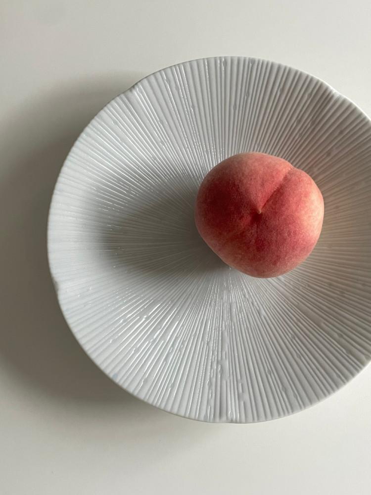 화이트 워터 드롭 플레이트 파스타접시 원형 플레이트