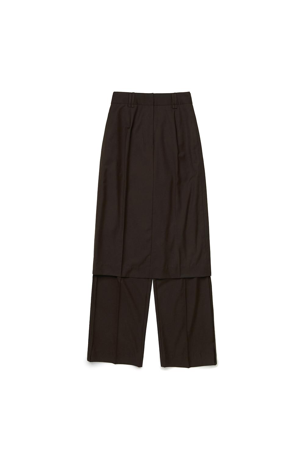 3WAY INSIDE-OUT LAYERED PANTS KA [BROWN]