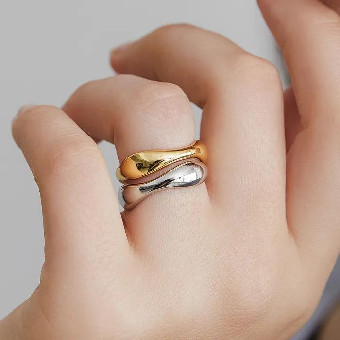 [2세트] 웨이브 레이어드 링_CR0471