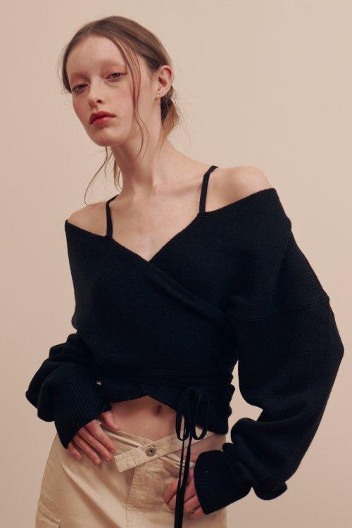 IRIS WRAP KNIT black