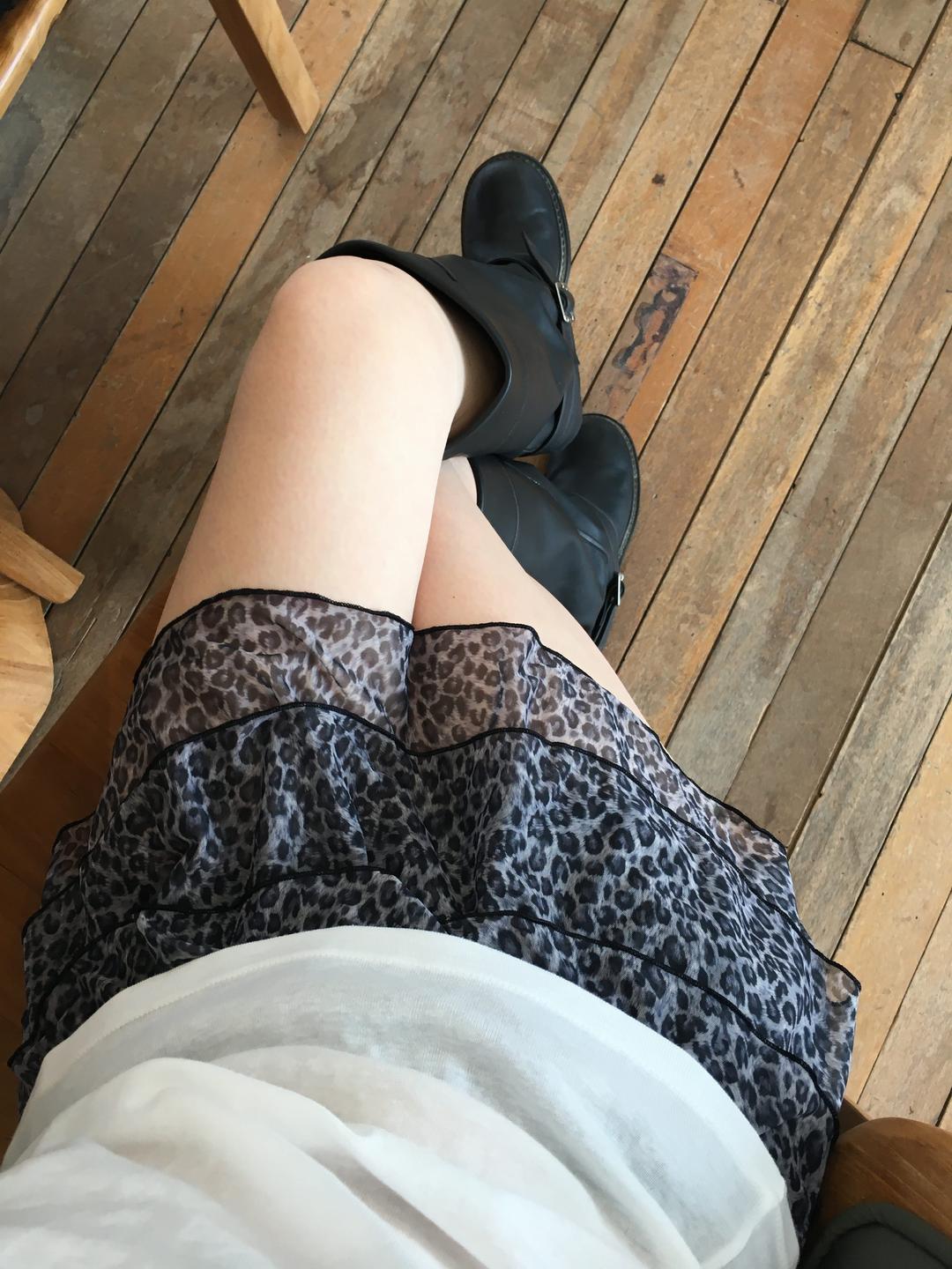 kang leopard skirt pants