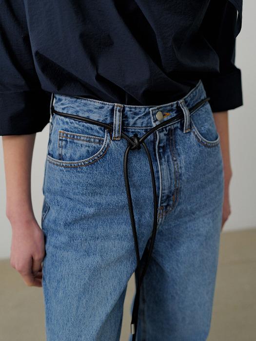 [4차 리오더] Leather String Belt_Black