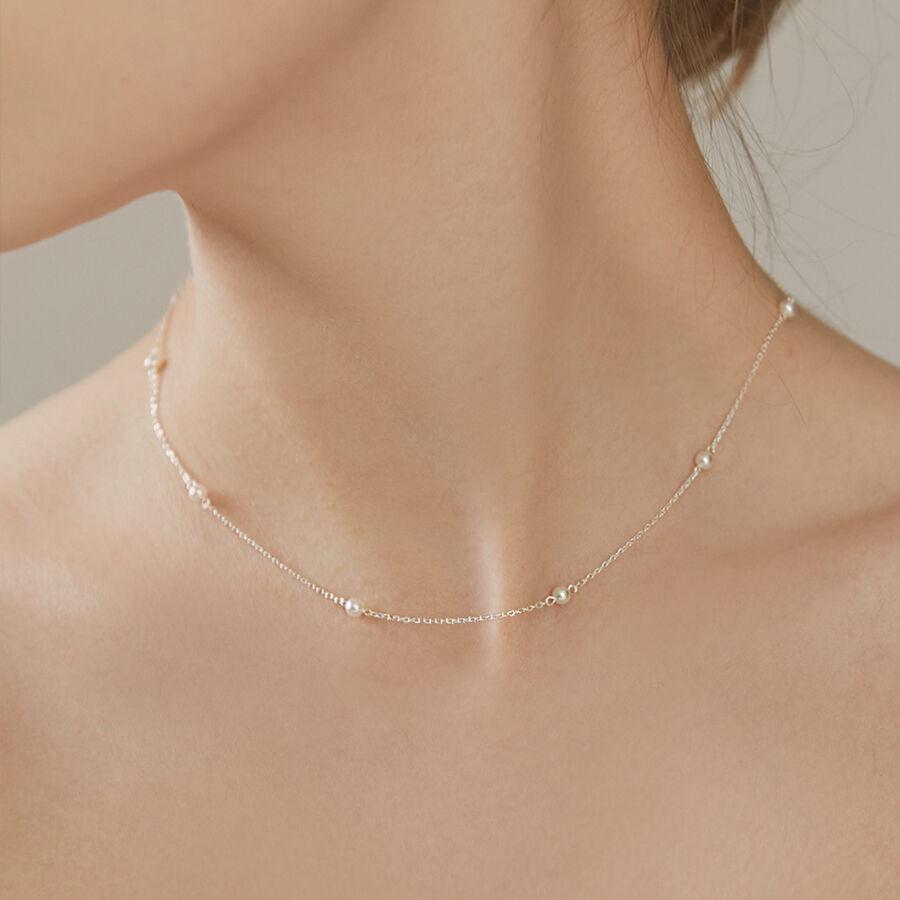 [아이들 미연, 에이핑크 초롱 착용] sense pearl chain necklace